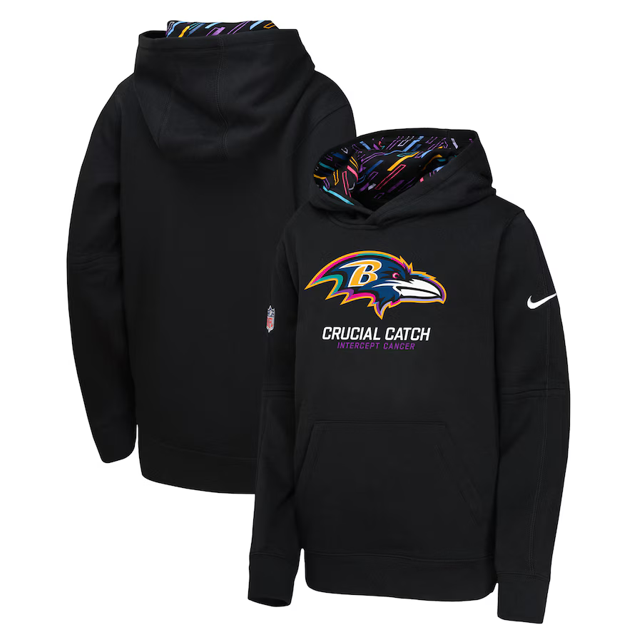 Youth Baltimore Ravens 2024 Nike NFL black hoodie->nfl t-shirts->Sports Accessory